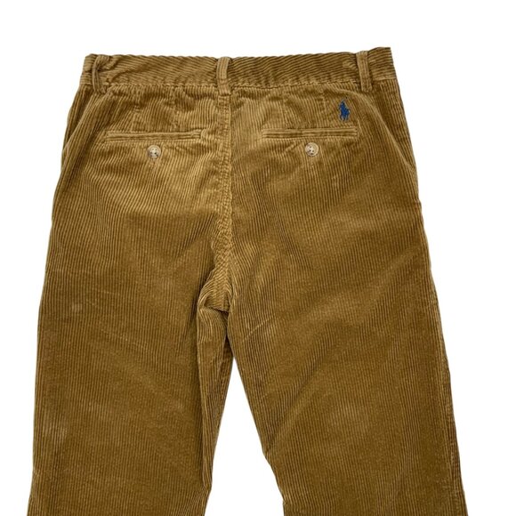 Polo Ralph Lauren Boys Corduroy Pant 14 Brown Flat Front Straight Leg Fall BTS - Picture 9 of 13